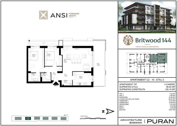 De vânzare apartament 3 camere – BRITWOOD 144, Iancu Nicolae