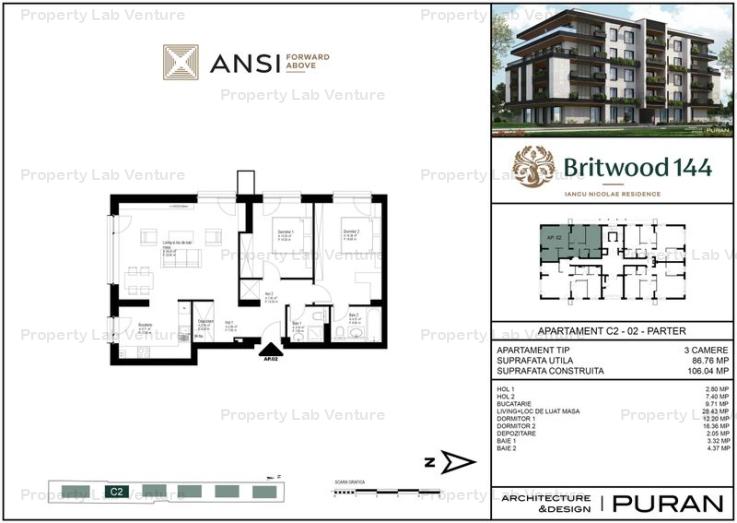 De vânzare apartament 3 camere – BRITWOOD 144, Iancu Nicolae