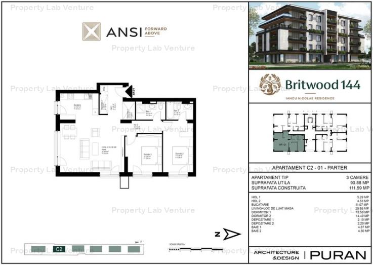 De vânzare apartament 3 camere – BRITWOOD 144, Iancu Nicolae