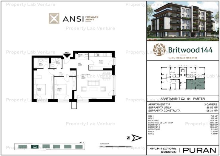 De vânzare apartament 3 camere – BRITWOOD 144, Iancu Nicolae