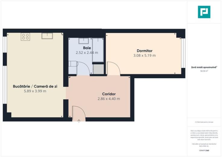 Apartament 2 camere finisat modern Scoala Americana