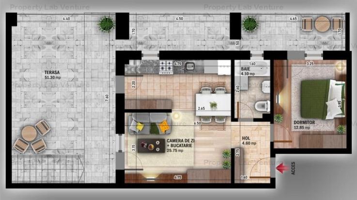 Apartament de 2 camere tip studio, decomandat, în zona Theodor Pallady