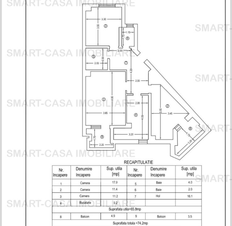 Apartament 3 camere Centru-Hala Centrala