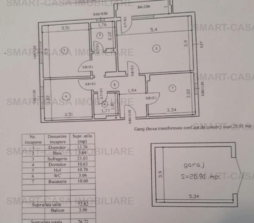 Apartament 3 camere decomandat-Tg. Cucu-Palatul de Justitie