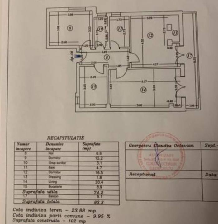 Mosilor -Traian apartament 3 camere  imobil nou