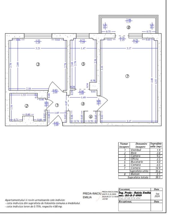 Pantelimon Cora apartament 2 camere decomandat