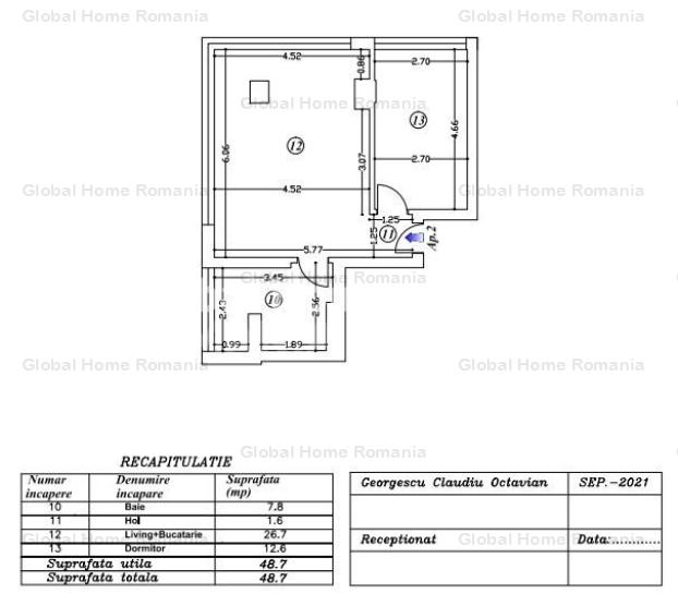 Apartament 2 Camere  | Zona Obor - Str. Otesani | Premium | Parcare