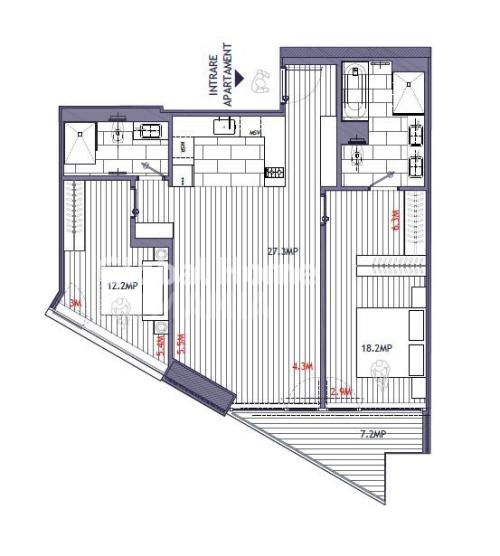 Apartament 3 camere | Aviatiei Metrou Aurel Vlaicu Promenada Mall | Terasa 7mp