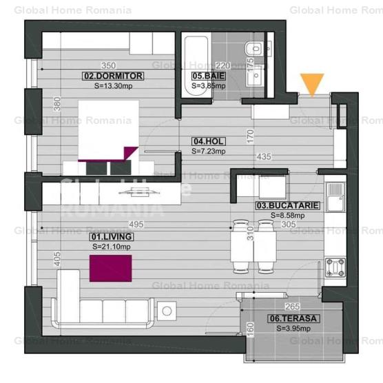 Apartament 2 camere 59MP | Zona de nord - Aviatiei | Cloud 9 | Parcare inclusa