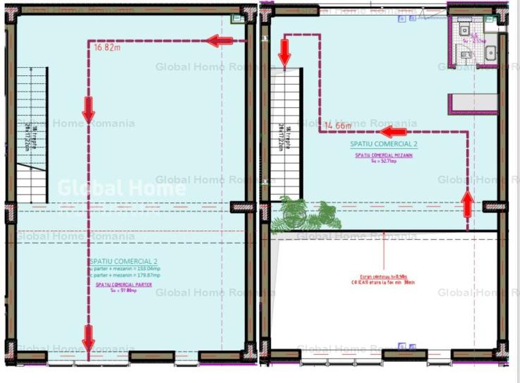 Spatiu Comercial 178 MP  | Constanta - Soveja - Tomis III | Parter+Mezanin