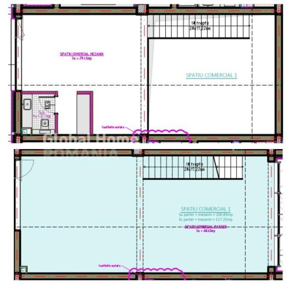 Spatiu Comercial 117,25 MP  | Constanta - Soveja - Tomis III | Parter+Mezanin