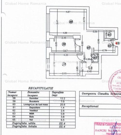 Apartament 2 camere 55,4 MP | Zona Baneasa-Aviatiei | Park Residence 6 