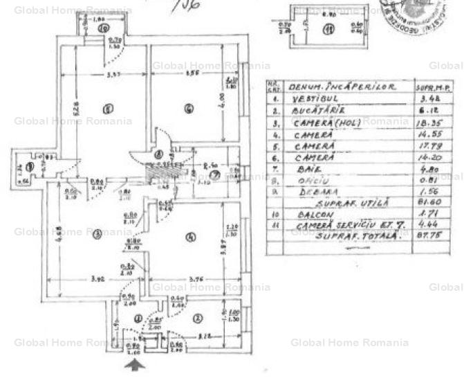 Apartament 3 camere 90 MP | Zona Piata Muncii - Calea Calarasilor | Centrala