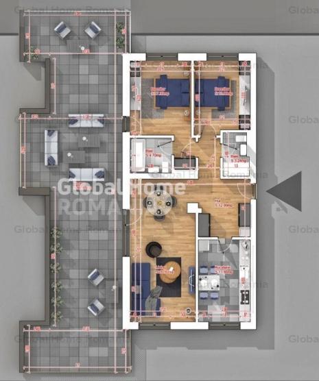 Apartament 3 camere 100 MP | Terasa 100 MP | Zona Titan - Rossa Residence