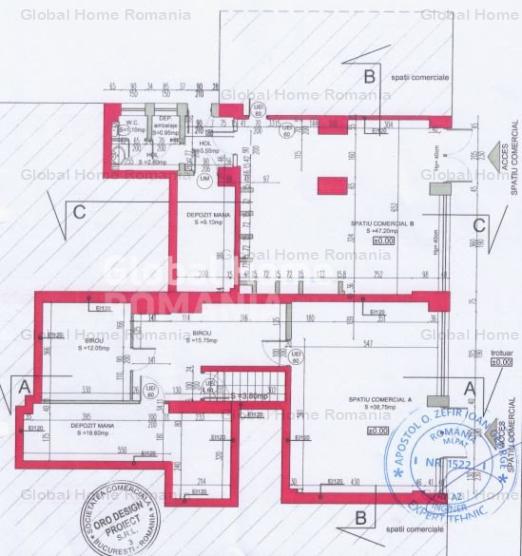 Spatiu Comercial 256 MP Parter+Subsol  | Zona Ultracentrala - Piata Amzei