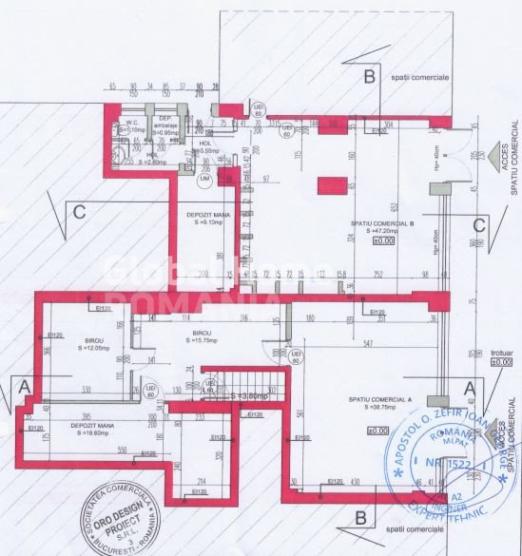 Spatiu Comercial 256 MP Parter+Subsol  | Zona Ultracentrala - Piata Amzei