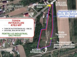 Teren Intravilan 4763MP  | Giurgiu - Bolintin Vale - Crivina | Utilitati In 