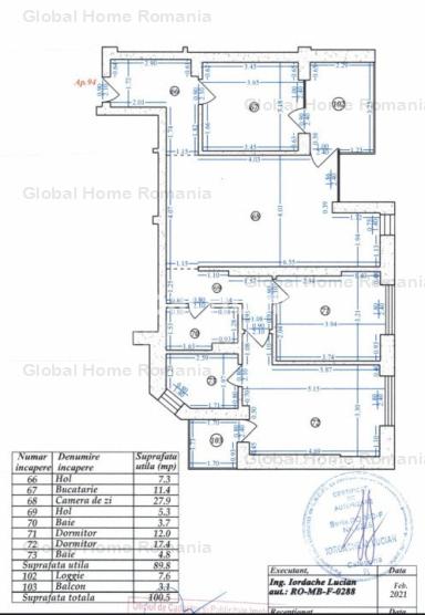 Apartament 3 camere 101 MP | Zona de nord - Aviatiei | Atlas Residence