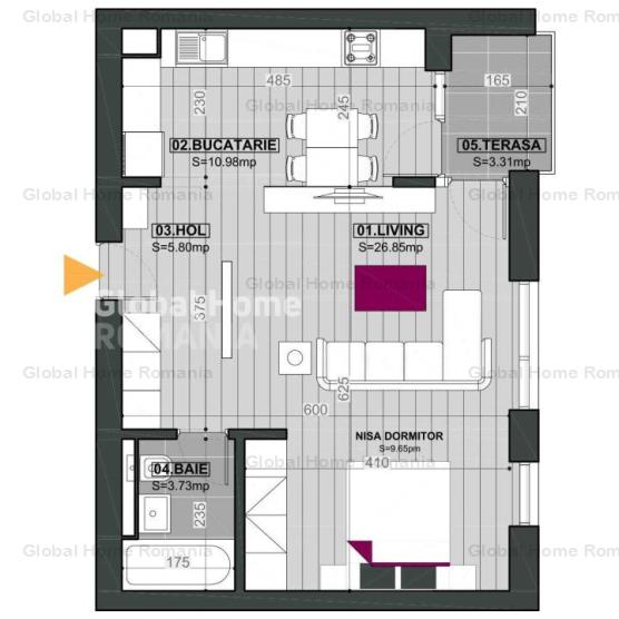 Apartament 2 camere 48MP | Zona de nord - Aviatiei | Cloud 9 | Parcare inclusa