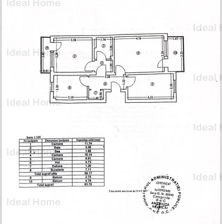 Apartament 3 camere Podu Ros 70.000 euro investitie