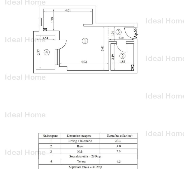 Apartament 1 camera Complex Nou 2024