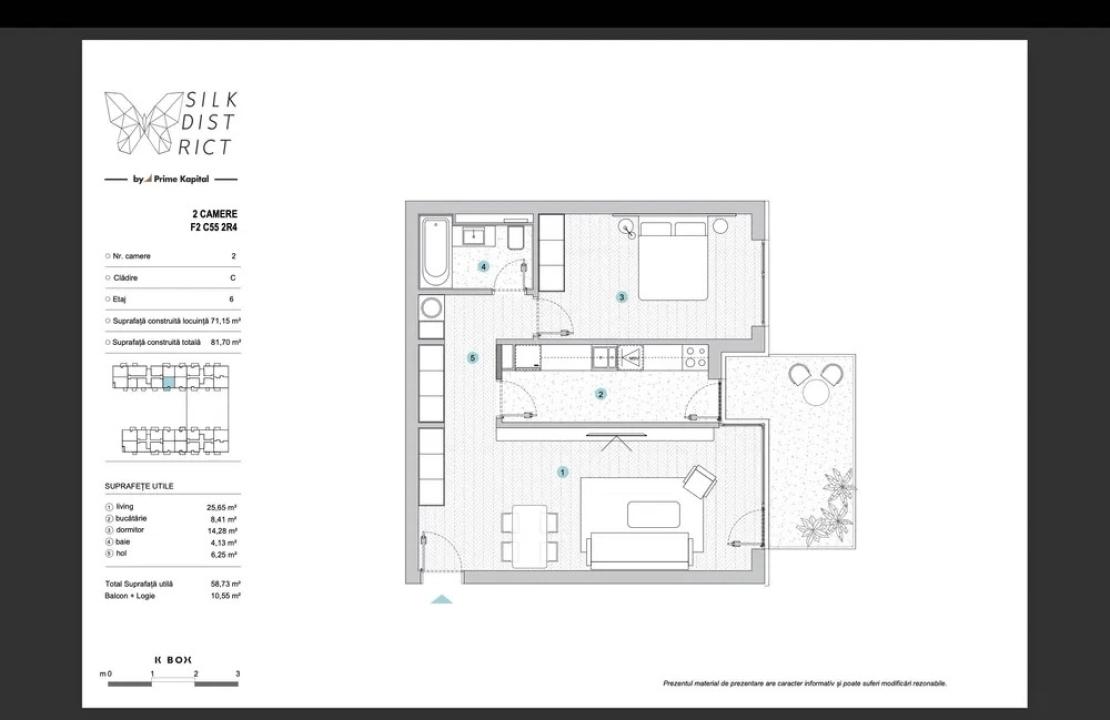 Apartament 2 camere Silk District Intabulat