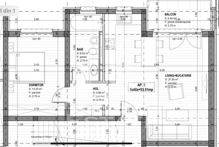 Apartamente cu 2 camere, 54 mp utili, finisaje la alegere.