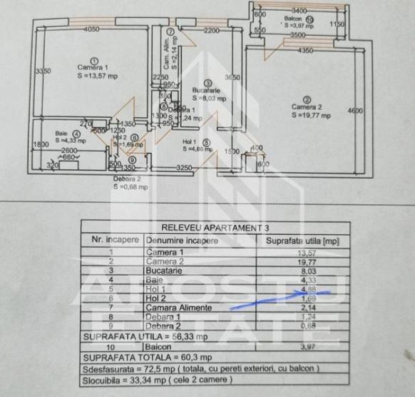 Apartament decomandat cu 2 camere, zona Bucovina