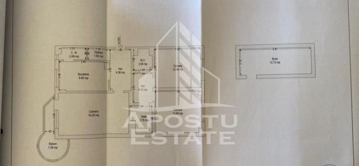 Apartament 3 camere, etaj 3, centrala proprie, Piata Marasti