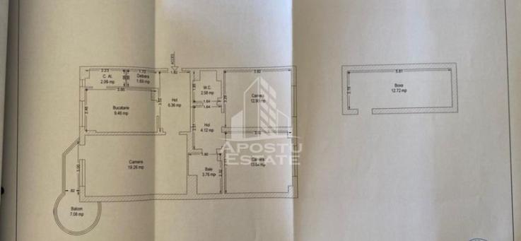 Apartament 3 camere, etaj 3, centrala proprie, Piata Marasti