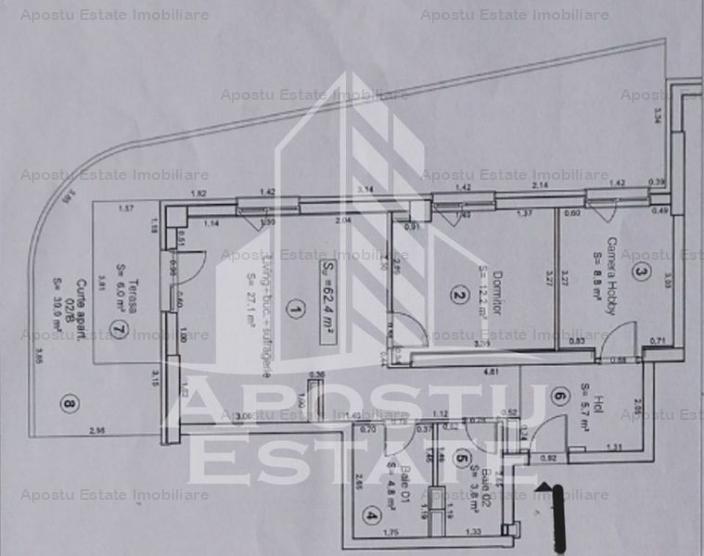 Apartament cu 3 camere si curte proprie de 40mp, Vivalia Grand