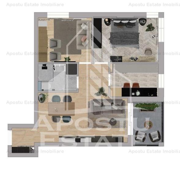 Apartament cu 3 camere , comision 0 %, in Adora Park