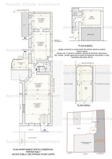 Spatiu comercial 98 mp utili, intrare din strada, zona Maria, garaj.