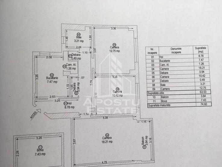 Apartament cu 3 camere, decomandat ,situat in zona Spitalul Judetean