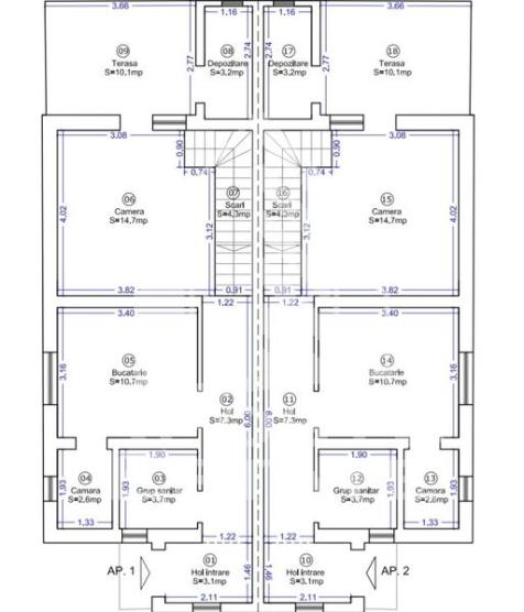 Duplex complet decomandat, cu 4 camere si 2 bai, langa Bucovat