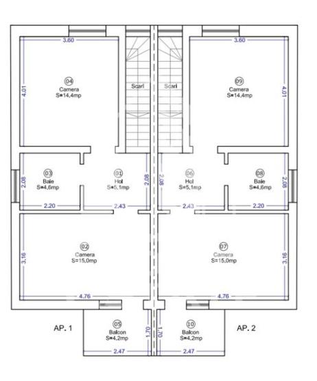 Duplex complet decomandat, cu 4 camere si 2 bai, langa Bucovat