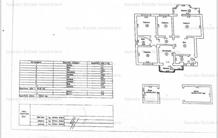 Apartament 4 camere, etaj intermediar cu garaj si boxa in Balcescu