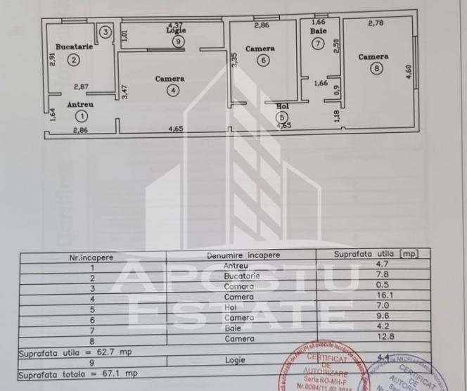 Apartament cu 3 camere, centrala proprie, Gh Lazar - Circumvalatiunii