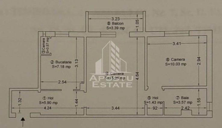 Apartament cu 2 camere, etaj intermediar, zona Soarelui