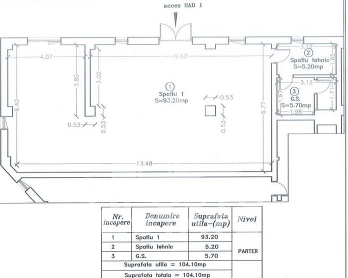 Spatiu comercial 104 mp util, open space, zona Lipovei - Dumbravita.