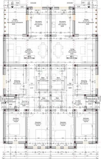 Duplex pe parter cu 4 camere. Complet finalizat. Teren 340mp.