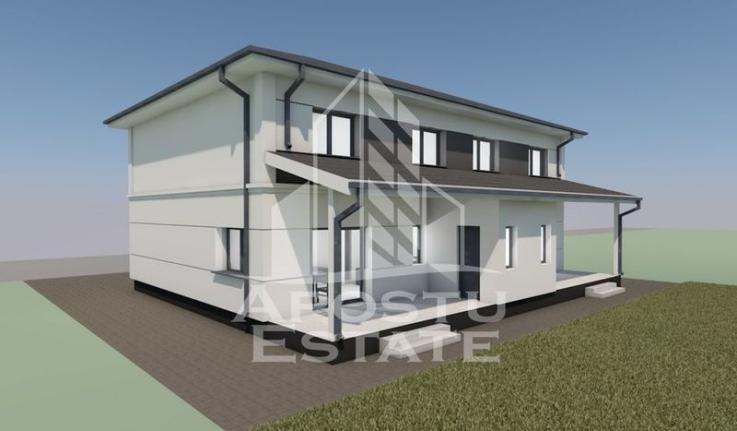 Duplex modern de vanzare, cu 5 camere, la asfalt in Mosnita Noua