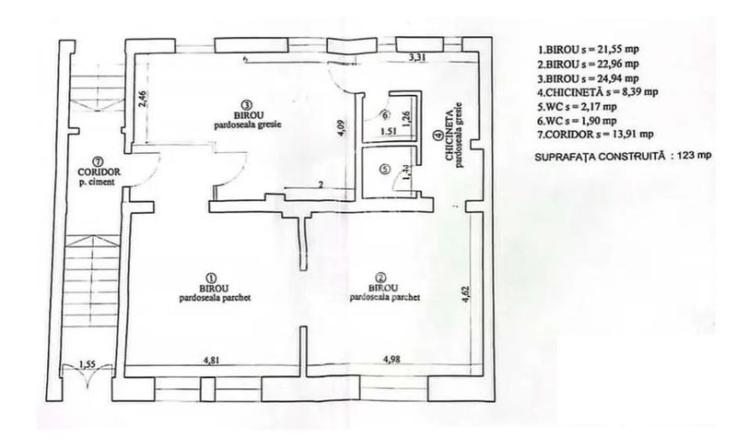 Spatiu Birouri 95 mp, parter inalt, zona Elisabetin