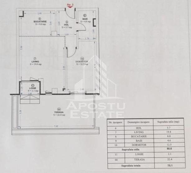 Apartament cu 2 camere, bloc nou, loc de parcare, zona Torontalului