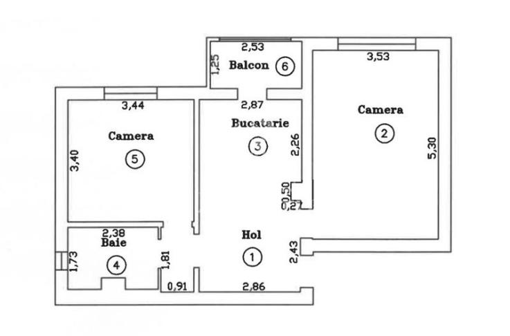 Apartament cu 2 camere, etaj intermediar, zona Aradului