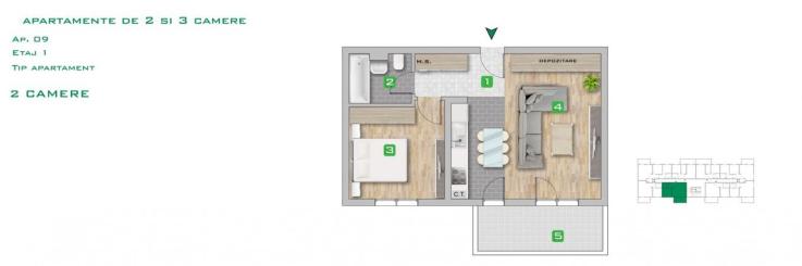 Apartament 2 cam complex rezidential boutique Metrou Pacii