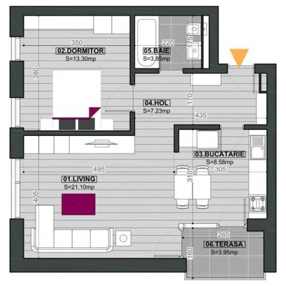 COMISION 0 - Cloud 9  Apartament 2 camere parcare - Metrou 7min