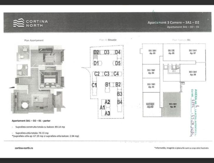 Comision 0% Apartament 3 camere NEMOBILAT Cortina North Pipera Aviatie