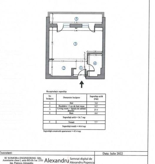 COMISION 0 - Apartament 2 camere , terasa - H Lake Pipera - Rond OMV