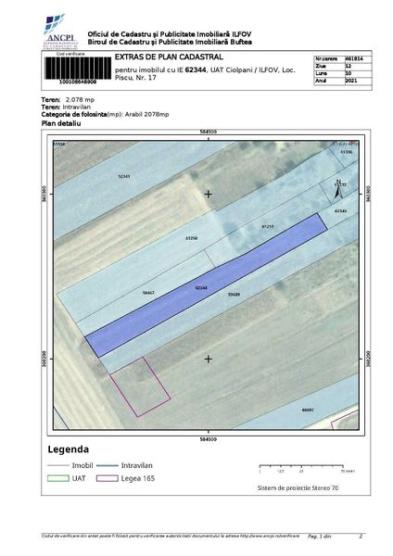 Teren intravilan 2078 mp langa padure - Piscu Ciolpani Snagov